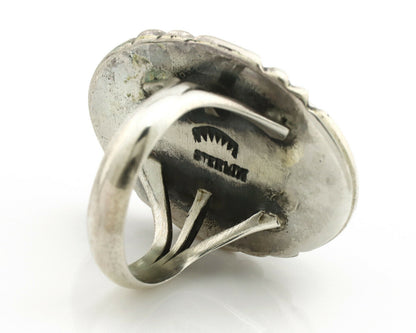 Navajo Ring .925 Silver Turquoise Mountain Apache MFG C.80's