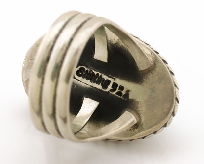 Navajo Ring .925 Silver Kingman Turquoise Native American Artist C.1980s
