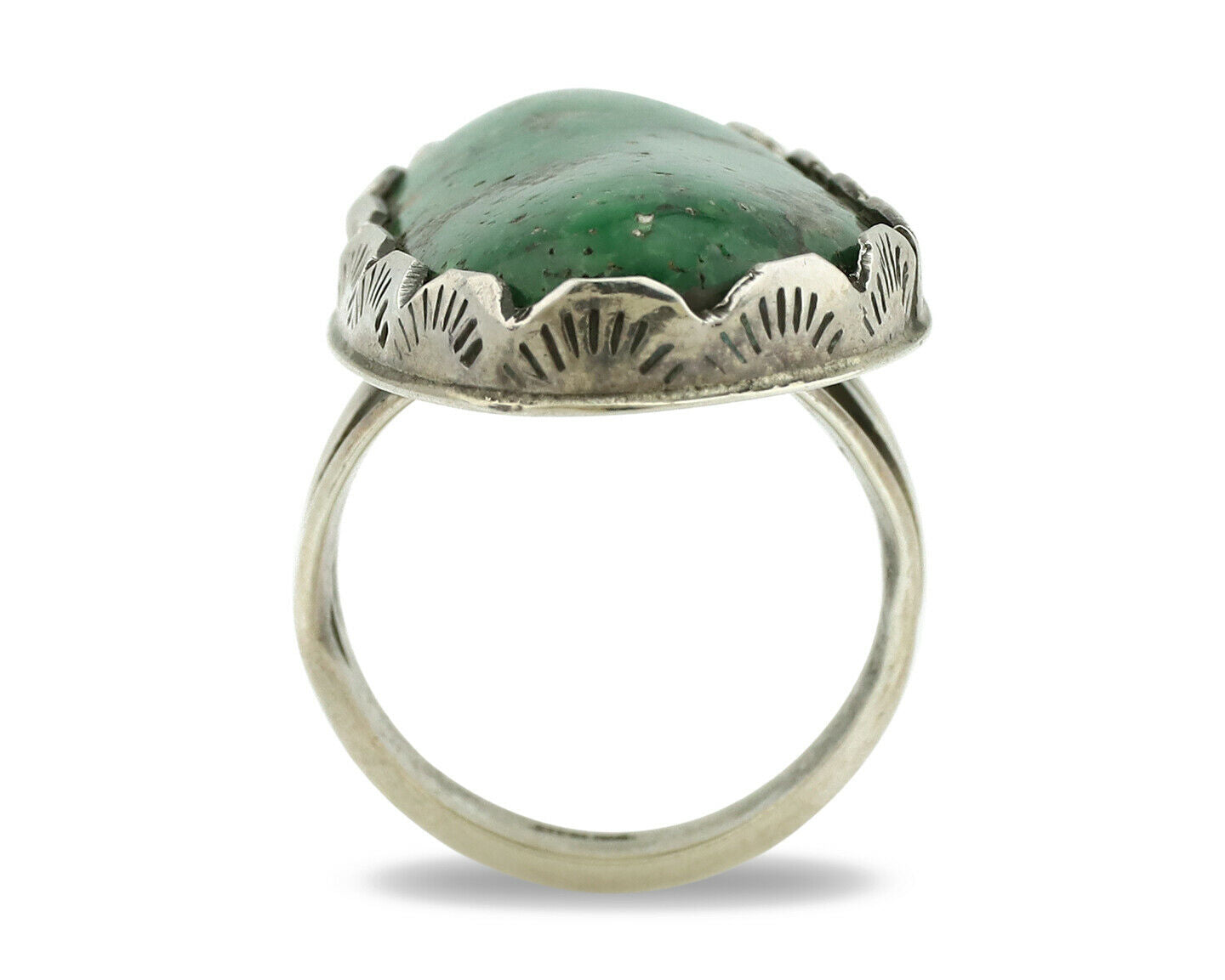 Navajo Ring .925 Silver Colorado Slab Turquoise Native American Artist C.1980's