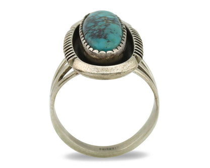 Navajo Ring .925 Silver Spiderweb Native American Artist Signed B C.1980's