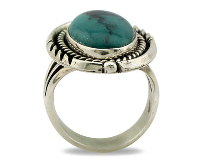 Navajo Ring .925 Silver Turquoise Mountain Artist Signed EA C.80's
