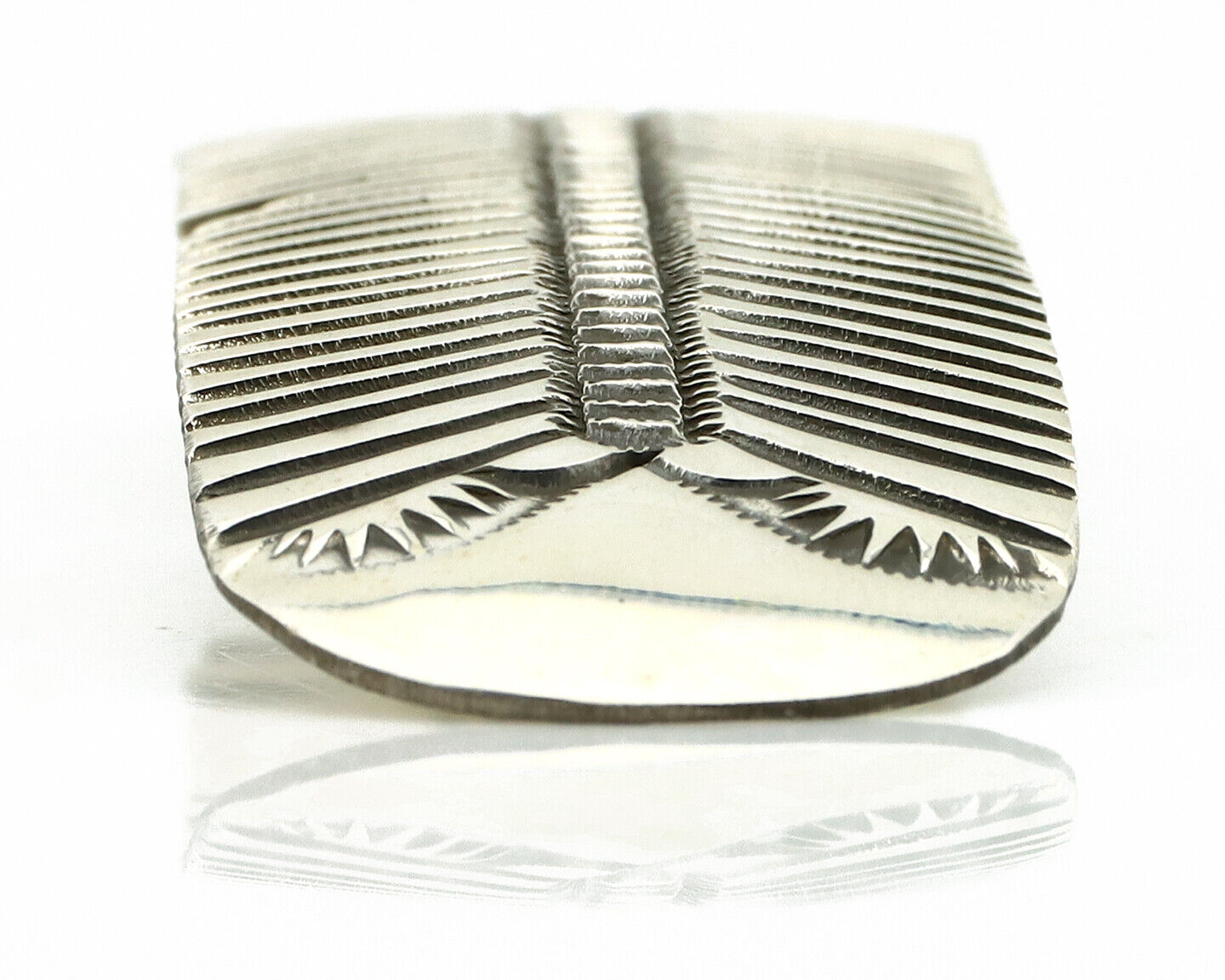 Navajo Hair Clip Barrette 925 Silver Hand Stamped Native Artist Signed BD C.80's