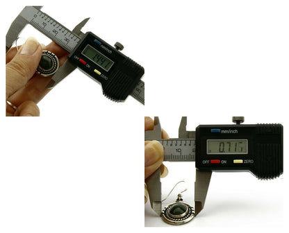 Women's Navajo Handmade Earrings .925 Silver & Agate Dangles