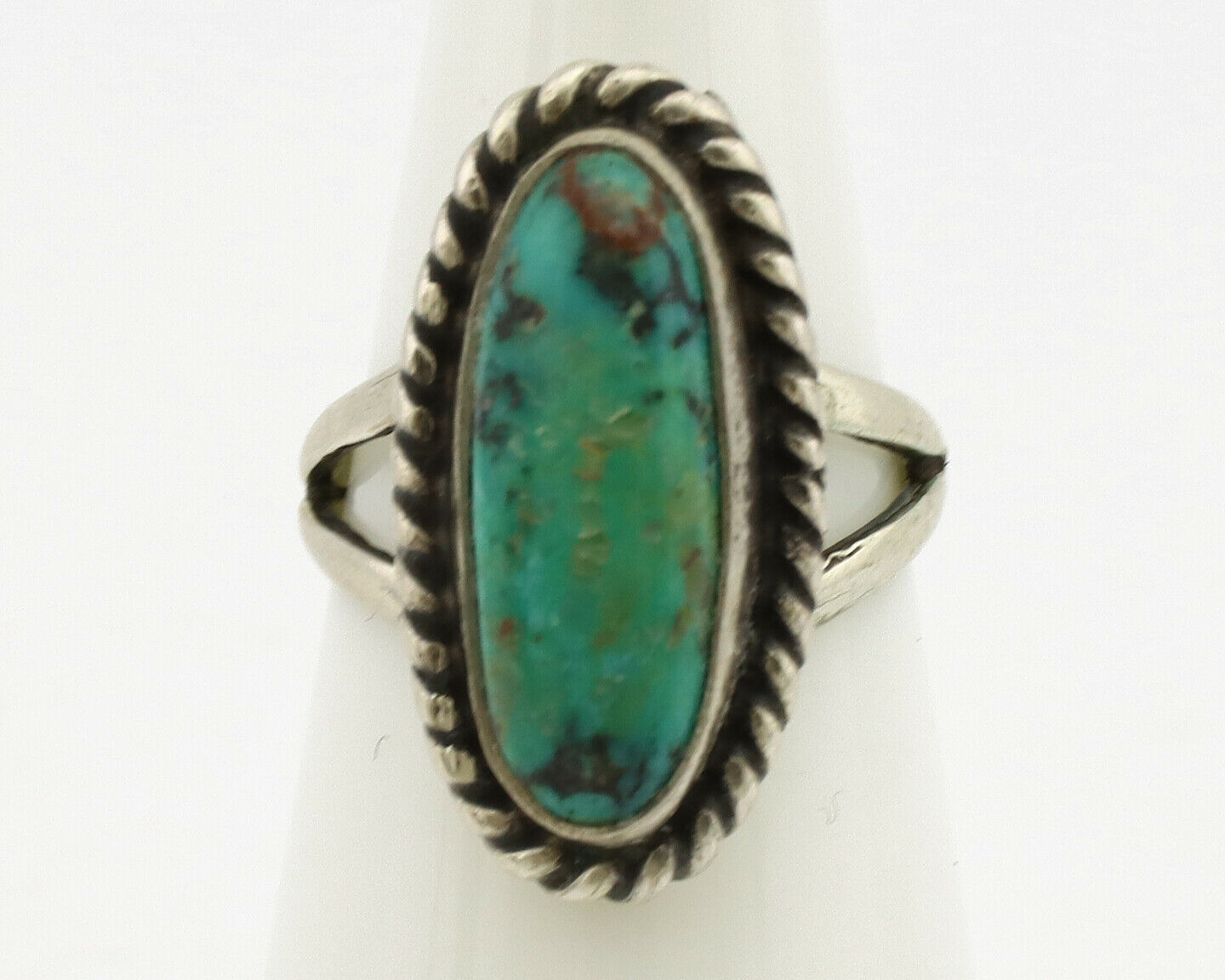 Navajo Ring .925 Silver Nevada Turquoise Artist Native American C.1980's