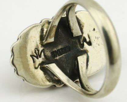 Navajo Ring .925 Silver Arizona Turquoise Signed M Montoya C.80's
