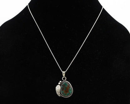 Navajo Necklace 925 Silver Damele Turquoise Native American Artist Signed C.80's