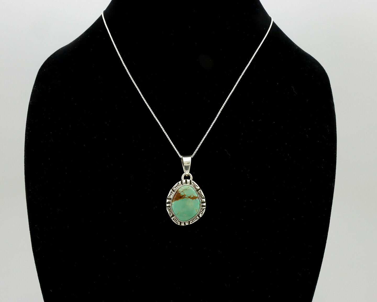 Navajo Pendant .925 Silver Kingman Turquoise Artist Signed Gecko C.80's