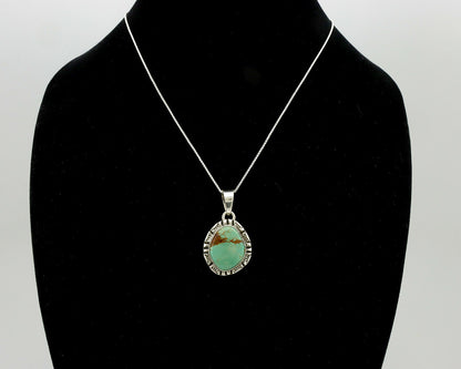 Navajo Pendant .925 Silver Kingman Turquoise Artist Signed Gecko C.80's