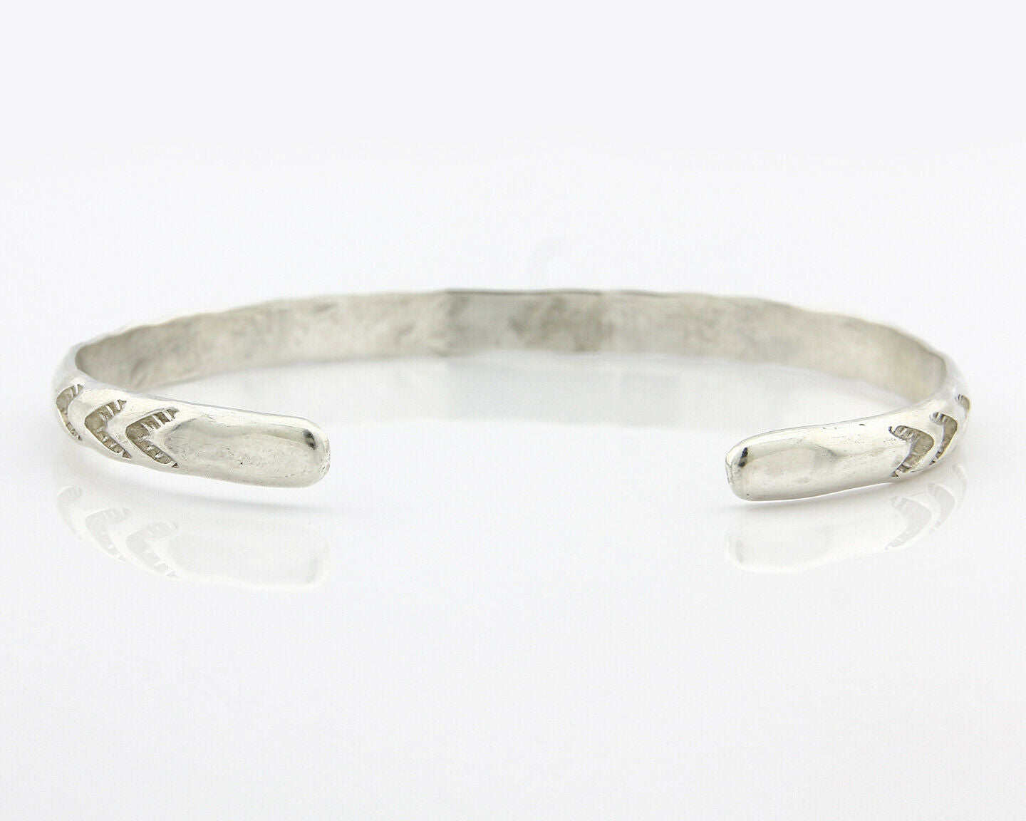 Navajo Bracelet .925 Silver Hand Stamped Arrow Head Artist Begay & Montoya C80s