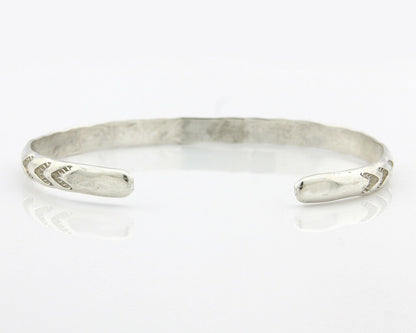 Navajo Bracelet .925 Silver Hand Stamped Arrow Head Artist Begay & Montoya C80s