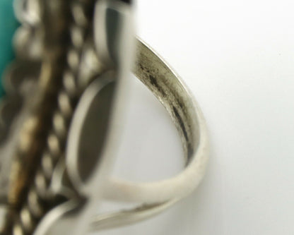 Navajo Ring .925 Silver Royston Turquoise Native American Artist C.80's