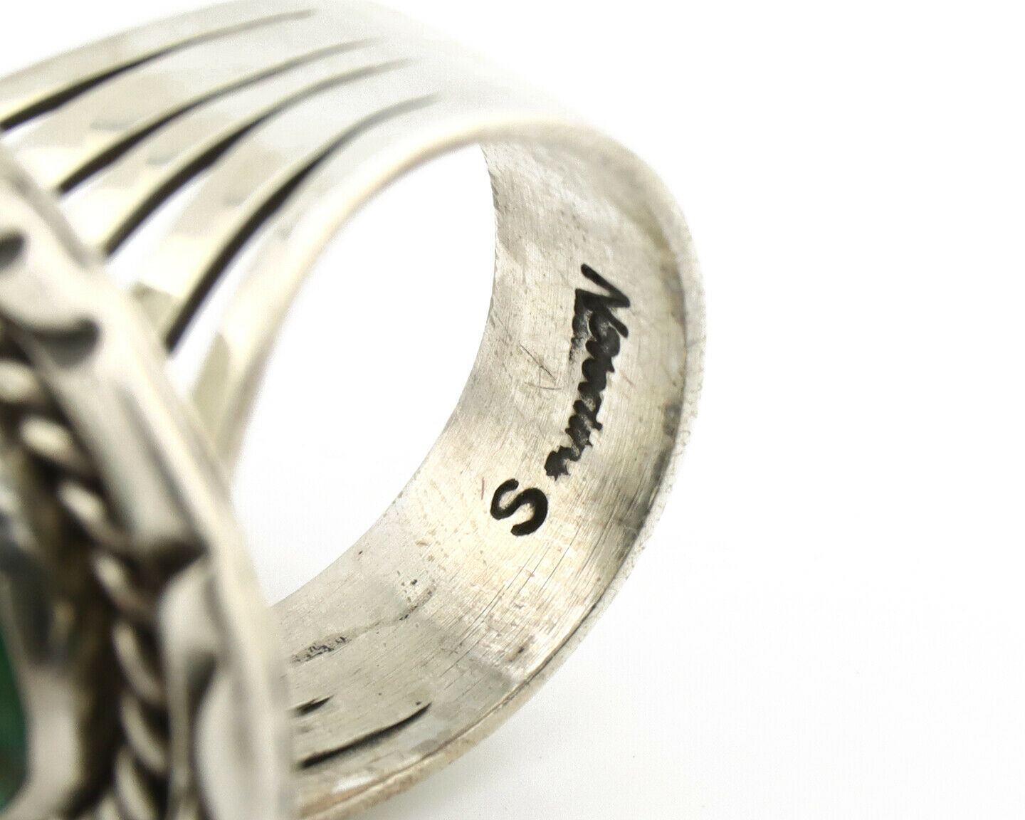 Navajo Ring .925 Silver Royston Turquoise Artist Signed NS C.80's