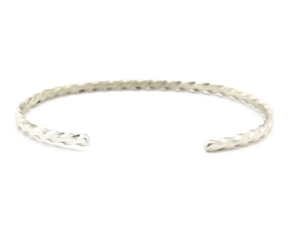 Navajo Bracelet .925 Silver Native American Artist Handmade 3.0 mm wide C.1980's