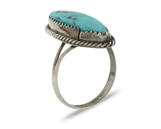 Navajo Handmade Ring .925 Silver Southwest Turquoise Native Artist C.80's