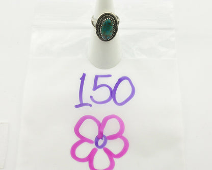 Navajo Ring .925 Silver Natural Turquoise Native American Artist C.1980's