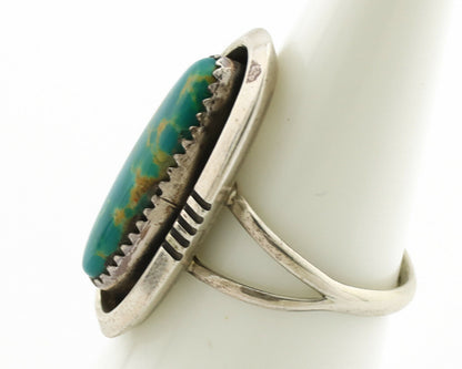 Navajo Ring .925 Silver Natural Blue Turquoise Native American Artist C.1980's