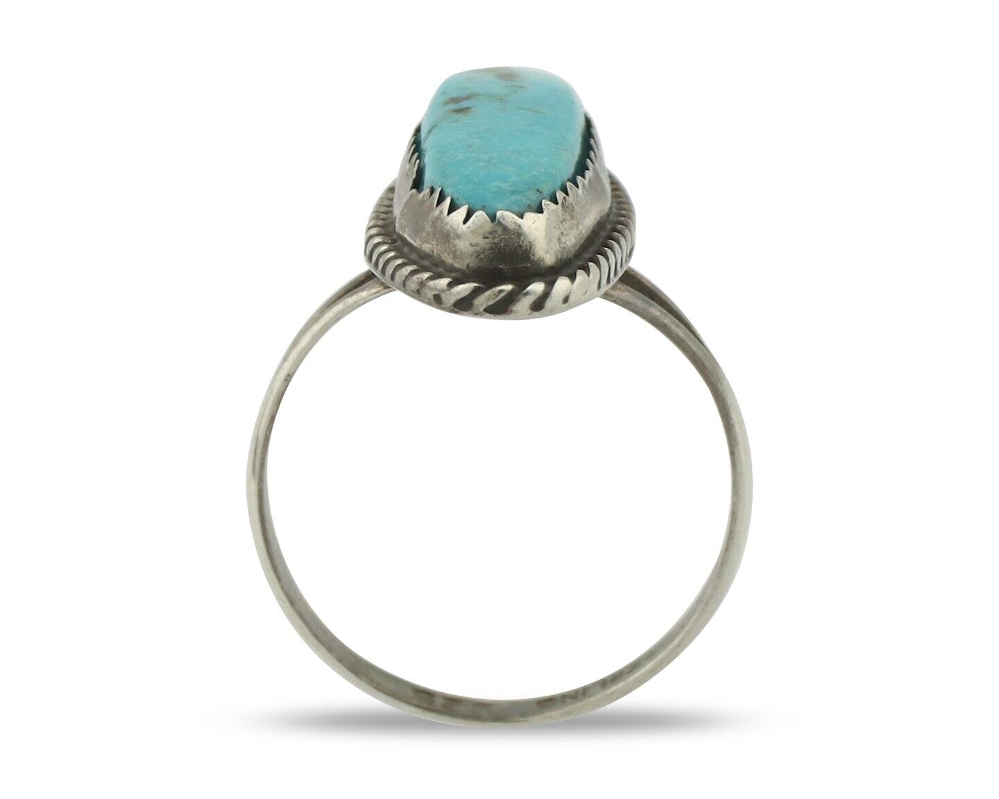Navajo Handmade Ring .925 Silver Southwest Turquoise Native Artist C.80's