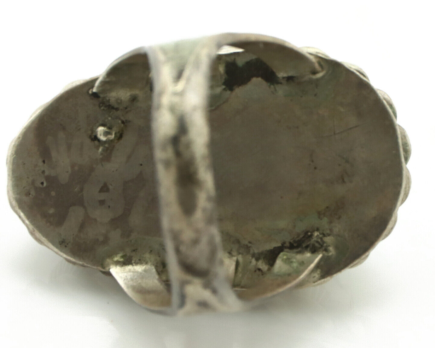 Navajo Ring 925 Silver Castle Dome Turquoise Native American Artist C.1980's