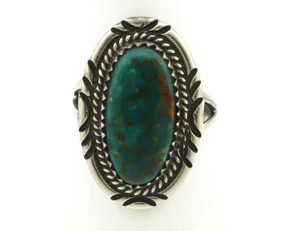 Navajo Ring .925 Silver Turquoise Mountain Signed M Begay C.80's