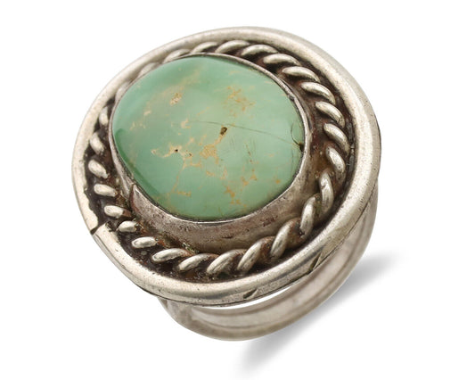 Navajo Ring .925 Silver Royston Turquoise Native American Artist C.1980's