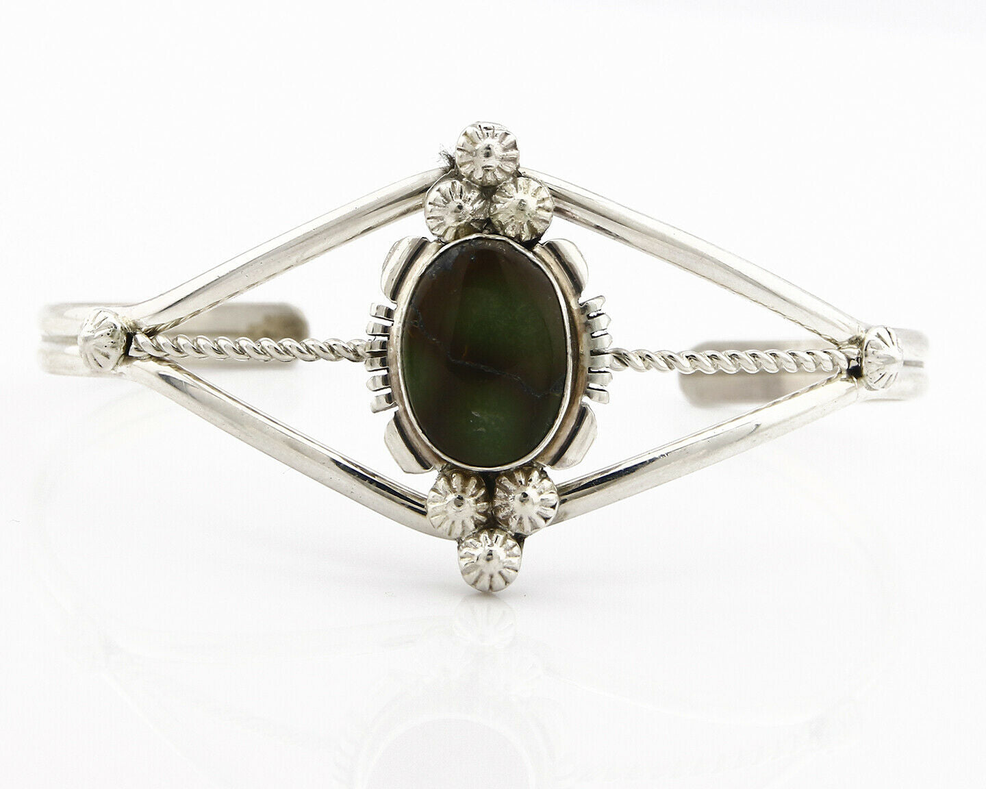 Women's Navajo Bracelet .925 Silver Royston Turquoise Signed Marie B C.80's