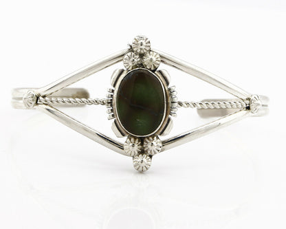 Women's Navajo Bracelet .925 Silver Royston Turquoise Signed Marie B C.80's