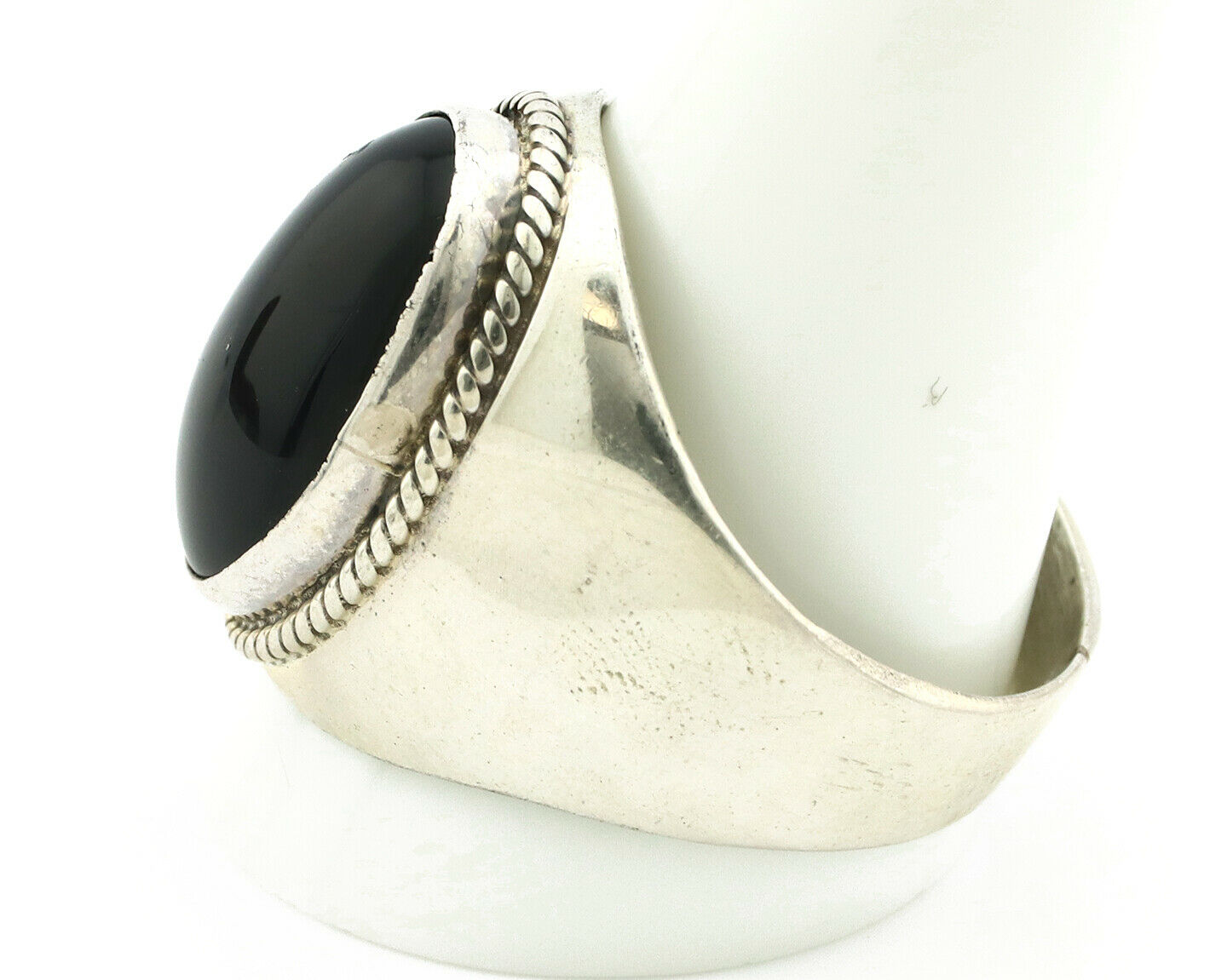 Navajo Ring .925 Silver Handmade Black Onyx Native American Artist C.80's