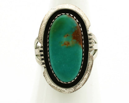 Navajo Ring .925 Silver Royston Turquoise Native American Artist C.1980's