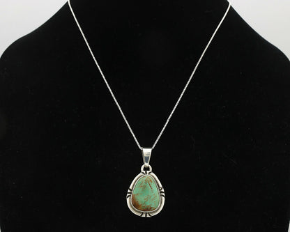 Navajo Pendant .925 Silver Kingman Turquoise Artist Signed Gecko C.80's
