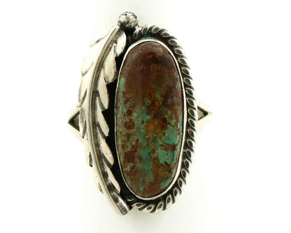 Navajo Ring .925 Silver Turquoise Mountain Signed Artist Apache C.80's