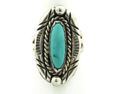 Navajo Ring .925 Silver Blue Turquoise Artist Signed V&N EDSITTY C.80's