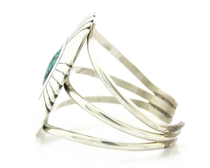 Navajo Bracelet .925 Silver Turquoise Mtn Artist Native American C.80's