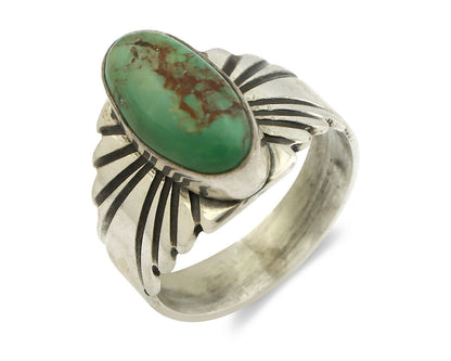 Navajo Ring .925 Silver Blue Green Arizona Turquoise Artist Signed Apache C.80's