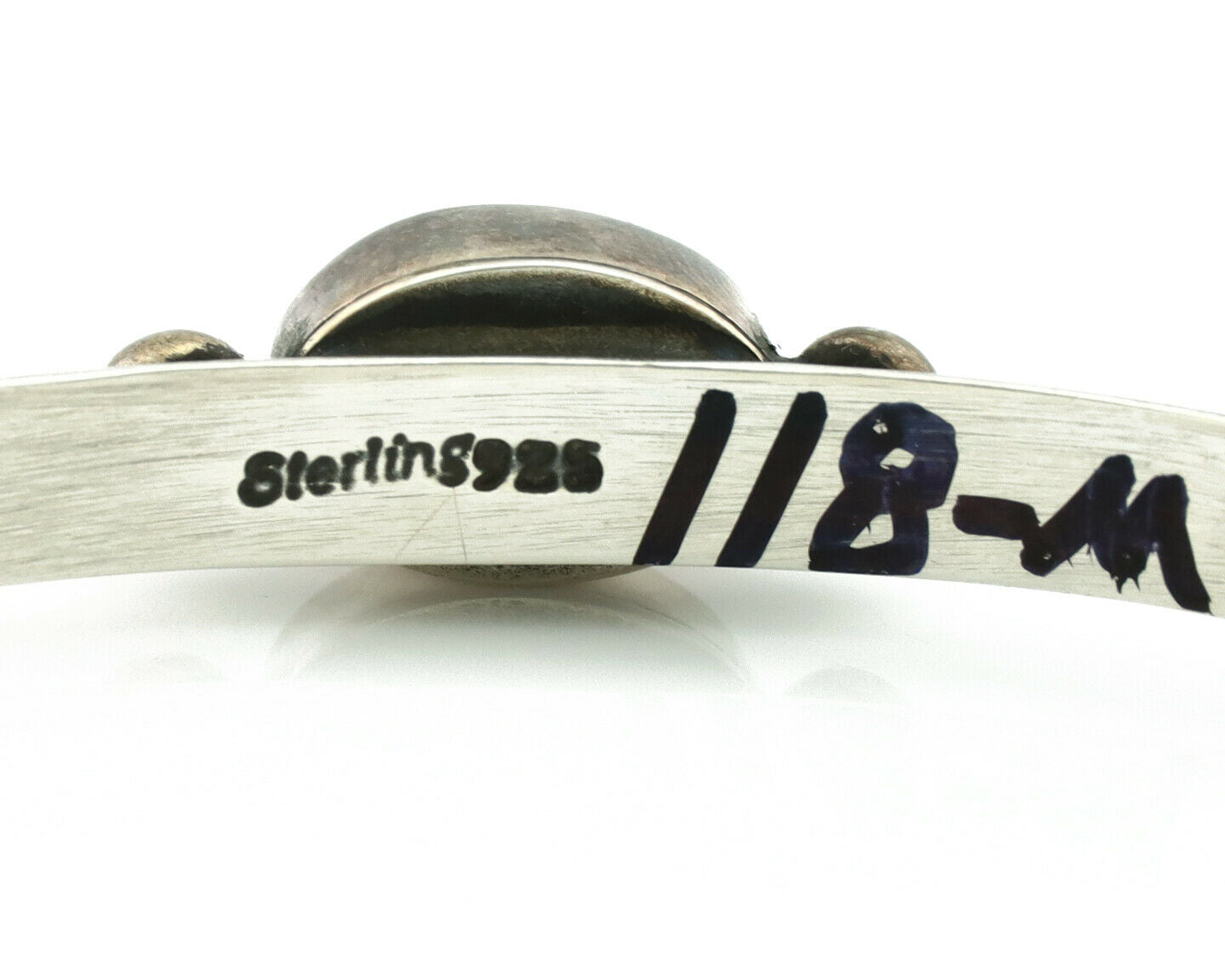 Navajo Bracelet .925 Silver Blue Turquoise Native American Artist C.80's