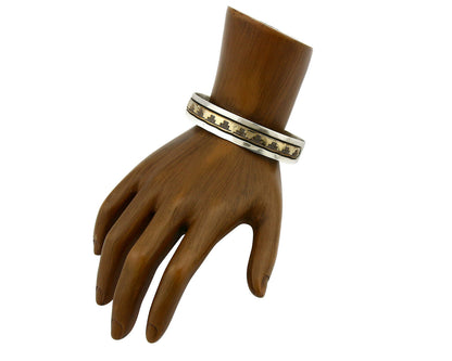 Navajo Bracelet SOLID .925 Silver & 12K Gold Filled Signed E Cuff C.80's