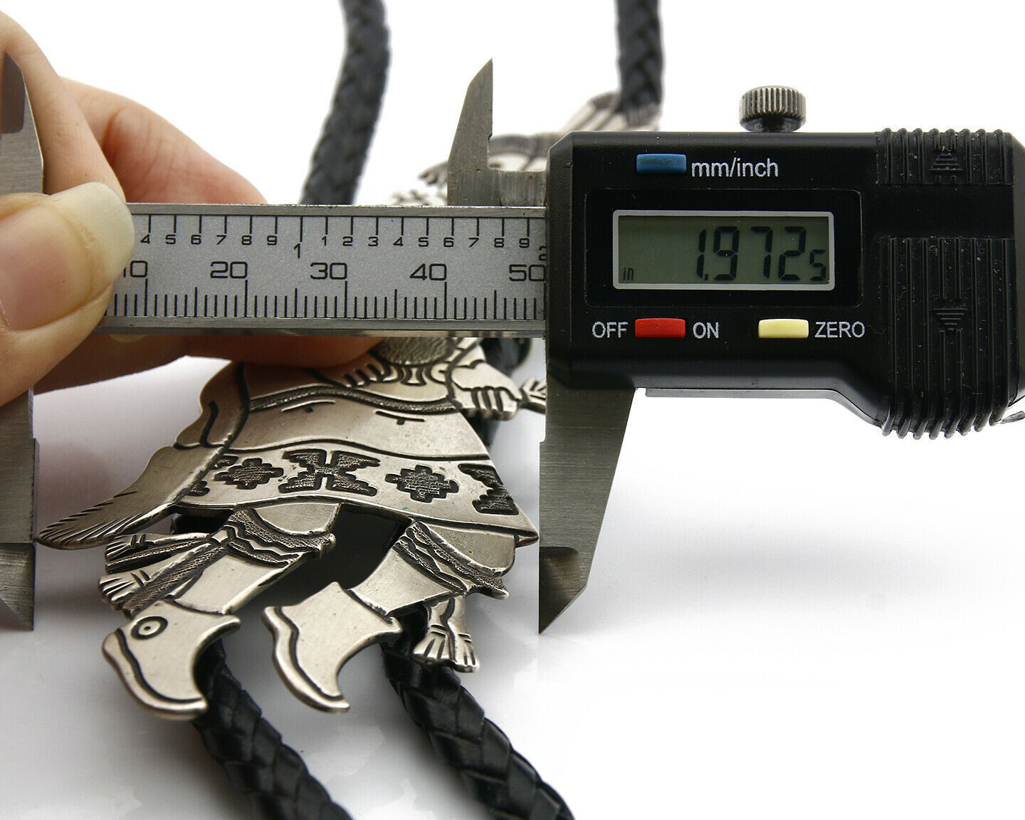 Navajo Kachina Bolo Tie .925 Silver Artist Signed Thomas Singer C.80's