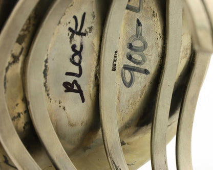 Women's Navajo .925 Silver Block Turquoise Native American Artist C.80's