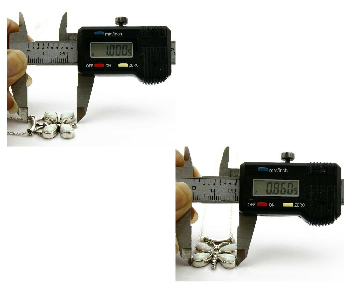 Women's Dragon Fly Pendant .925 Silver & Simulated Opal Necklace