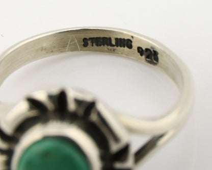 Navajo Ring .925 Silver Kingman Turquoise Artist Signed Gecko C.90's