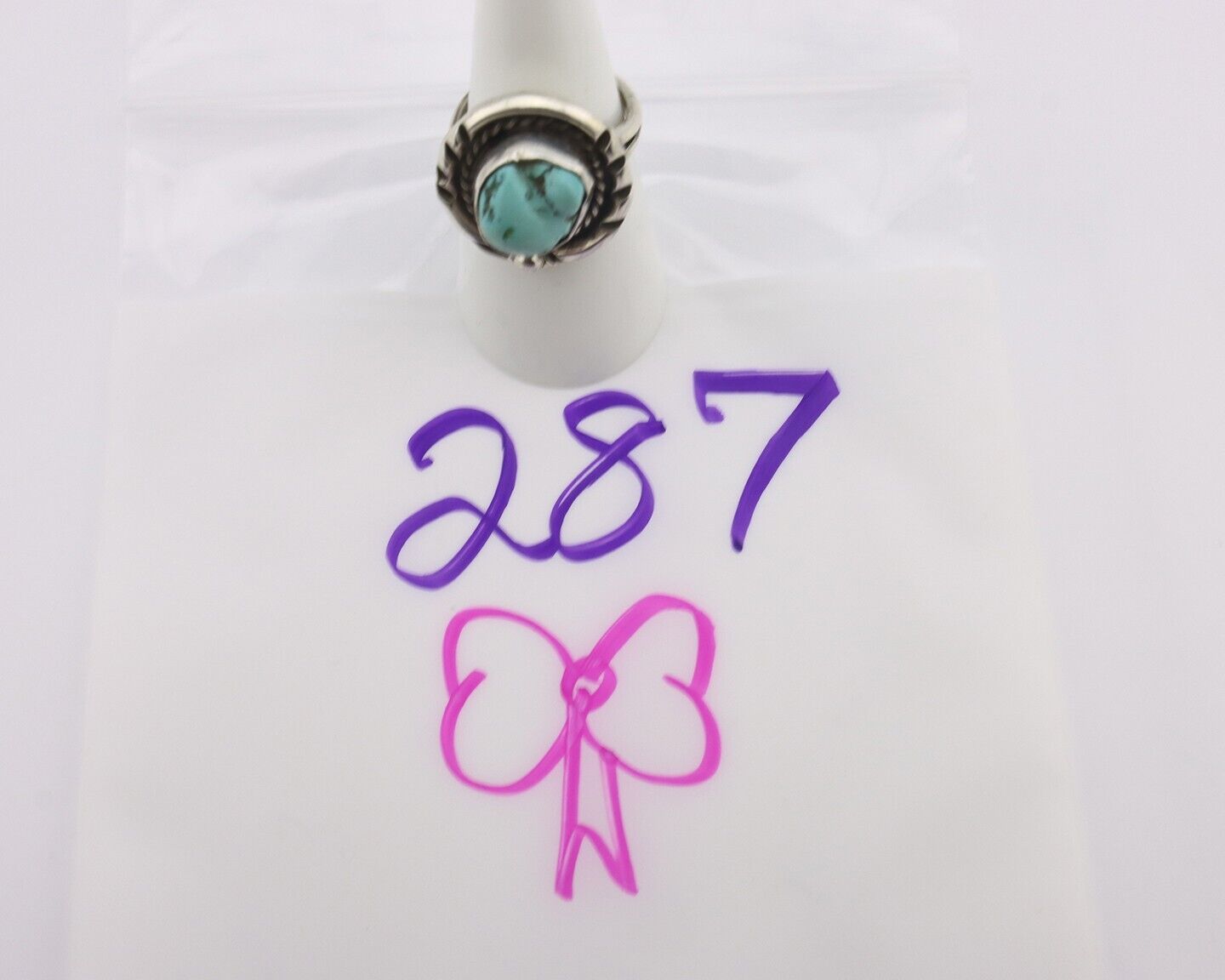 Navajo Handmade Ring 925 Silver Nugget Royston Turquoise Native Artist C.80's