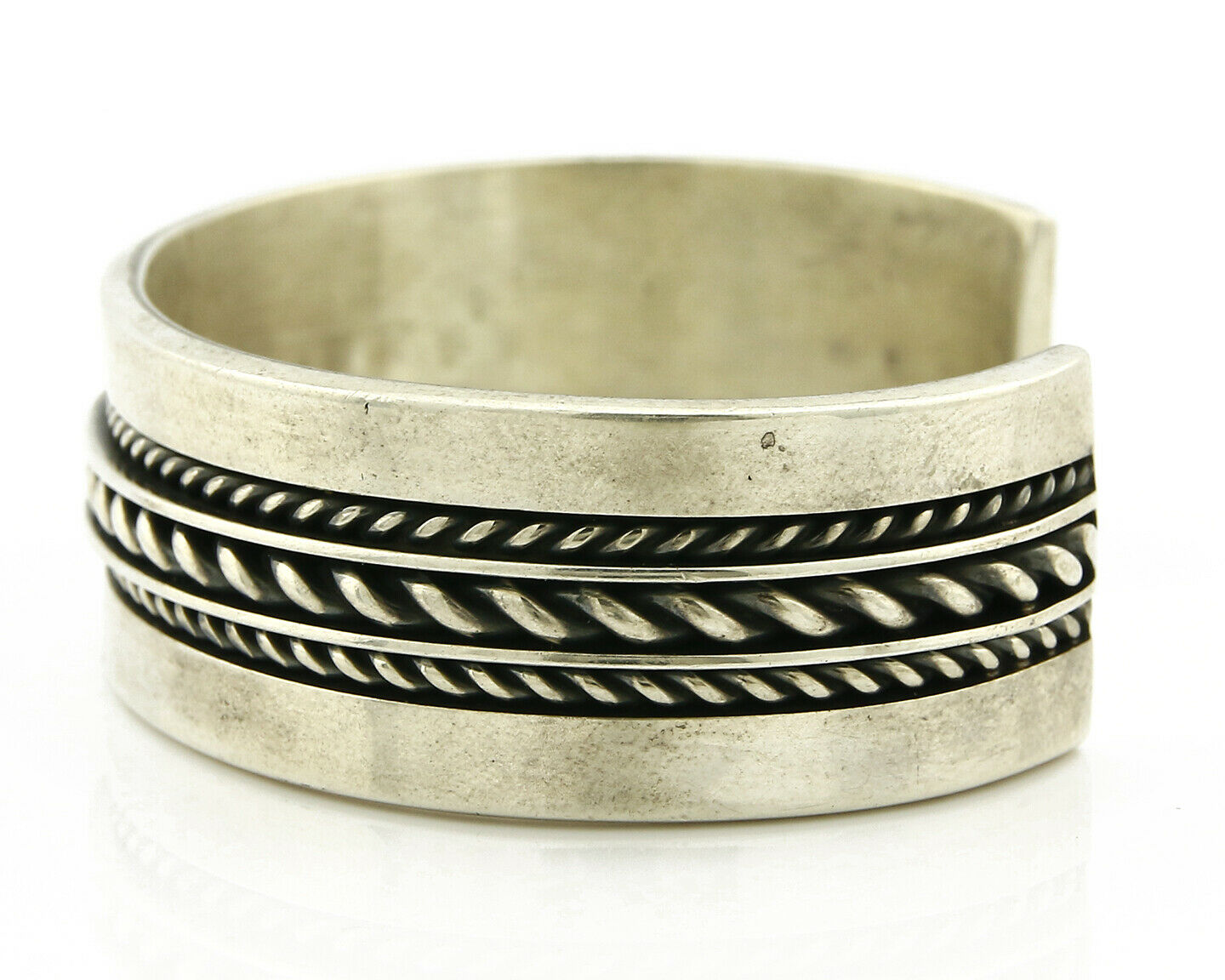 Navajo Bracelet .925 Silver SOLID Handmade Signed Artist Tom Hawk Circa 1980's