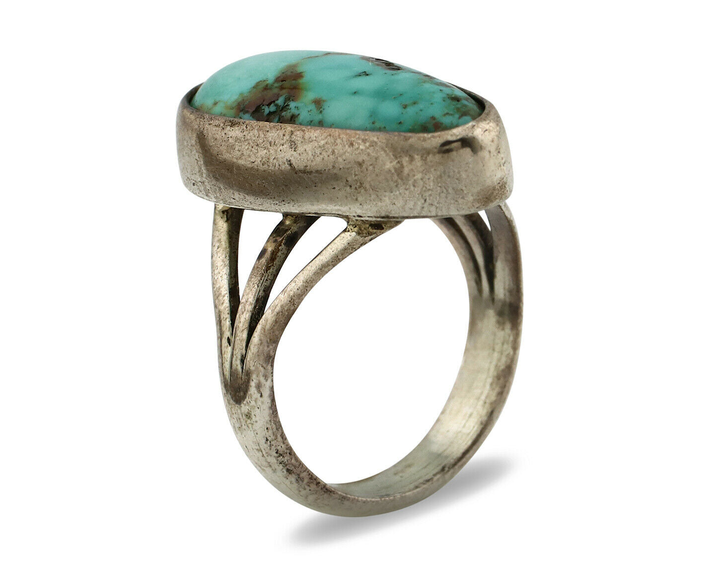 Navajo Ring .925 Silver Arizona Turquoise Native American Artist C80s