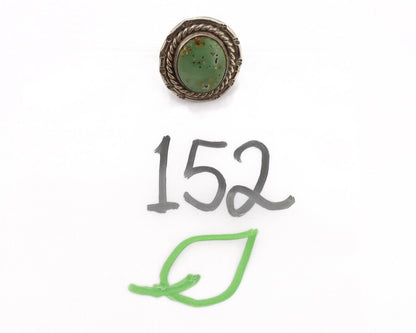 Navajo Ring .925 Silver Green Turquoise Native Artist C.80's