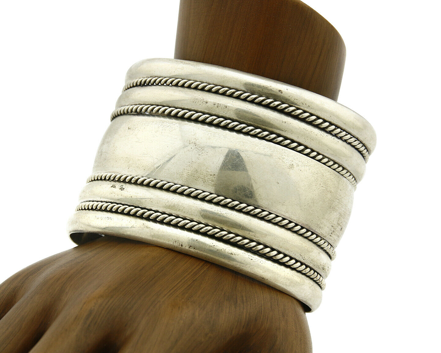 Navajo Bracelet .925 Silver SOLID Handmade Signed Artist Tom Hawk Circa 1980's