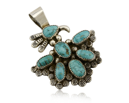 Navajo Signed "DS" Dorothy Secatero .925 Silver Thunderbird Pendant
