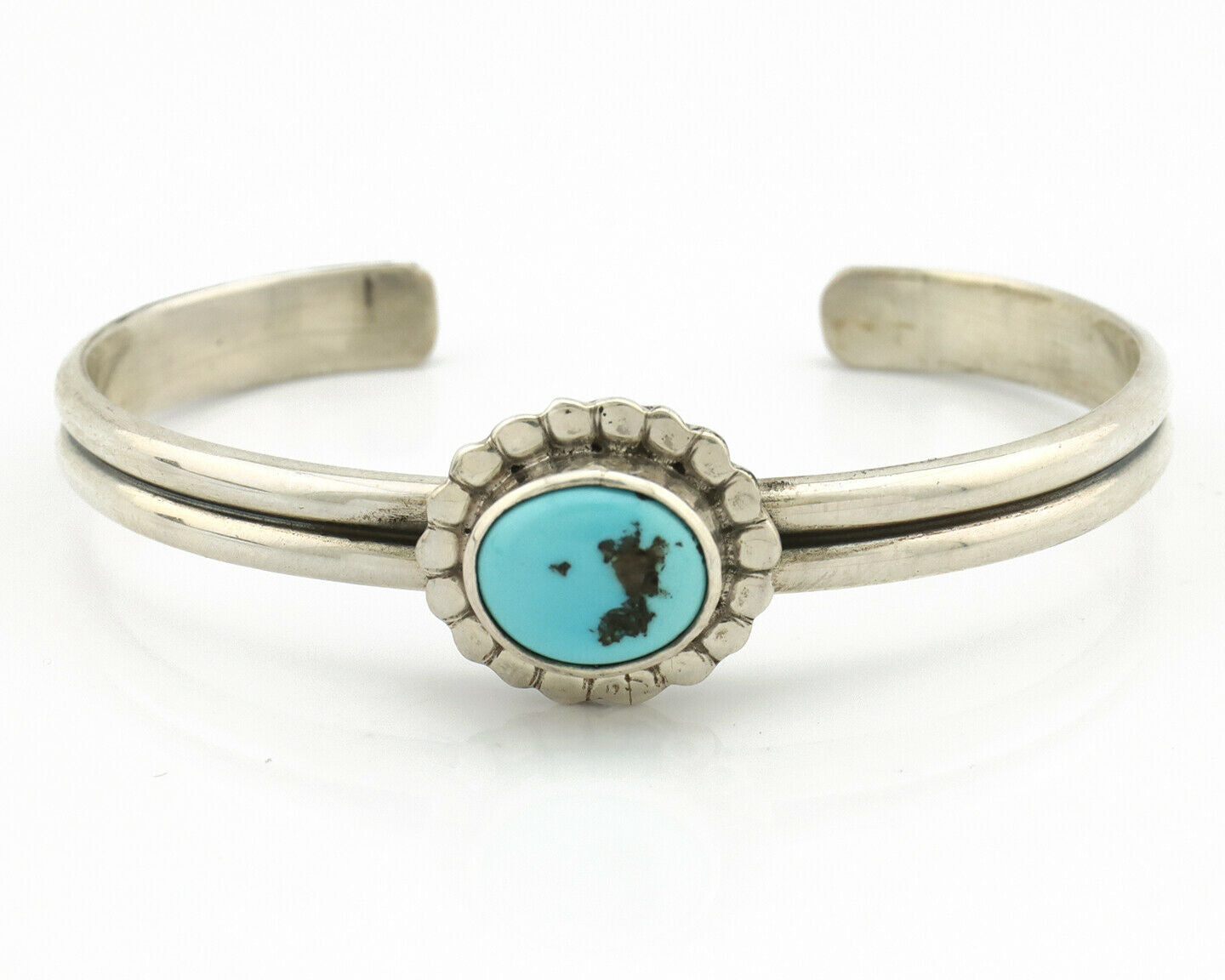 Navajo Bracelet .925 Silver Sleeping Beauty Turquoise Native American C.90's