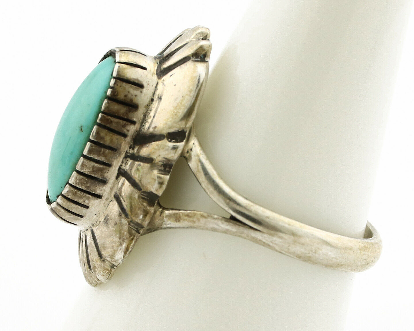 Navajo Ring .925 Silver Arizona Turquoise Signed M Montoya C.80's