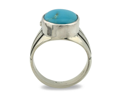 Navajo Ring .925 Silver Blue Southwest Turquoise Native Artist C.80's