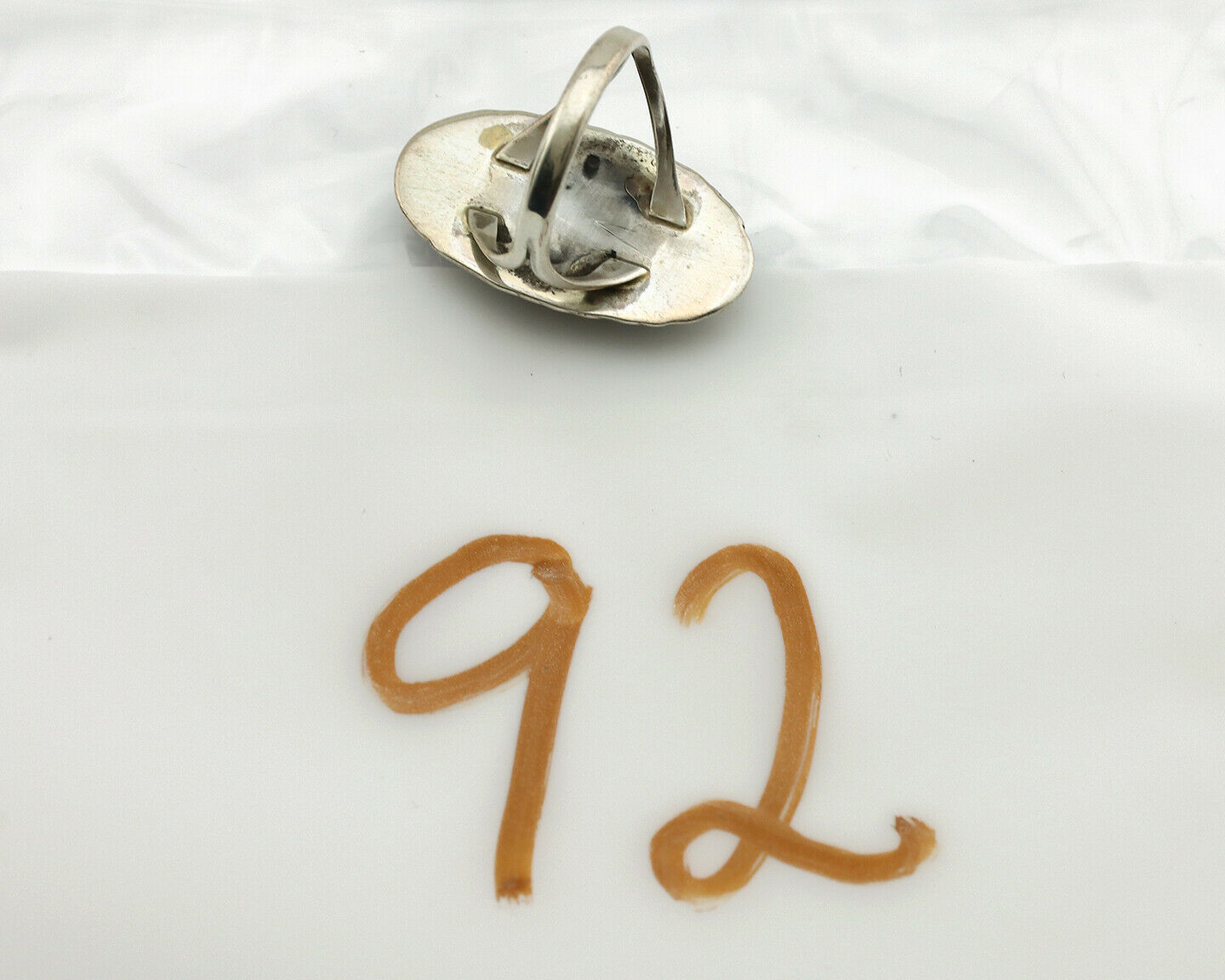 Navajo Ring .925 Silver Kingman Turquoise Native American Artist C.1980's