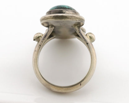 Navajo Ring .925 Silver Spiderweb Turquoise Native American Artist C.1980's